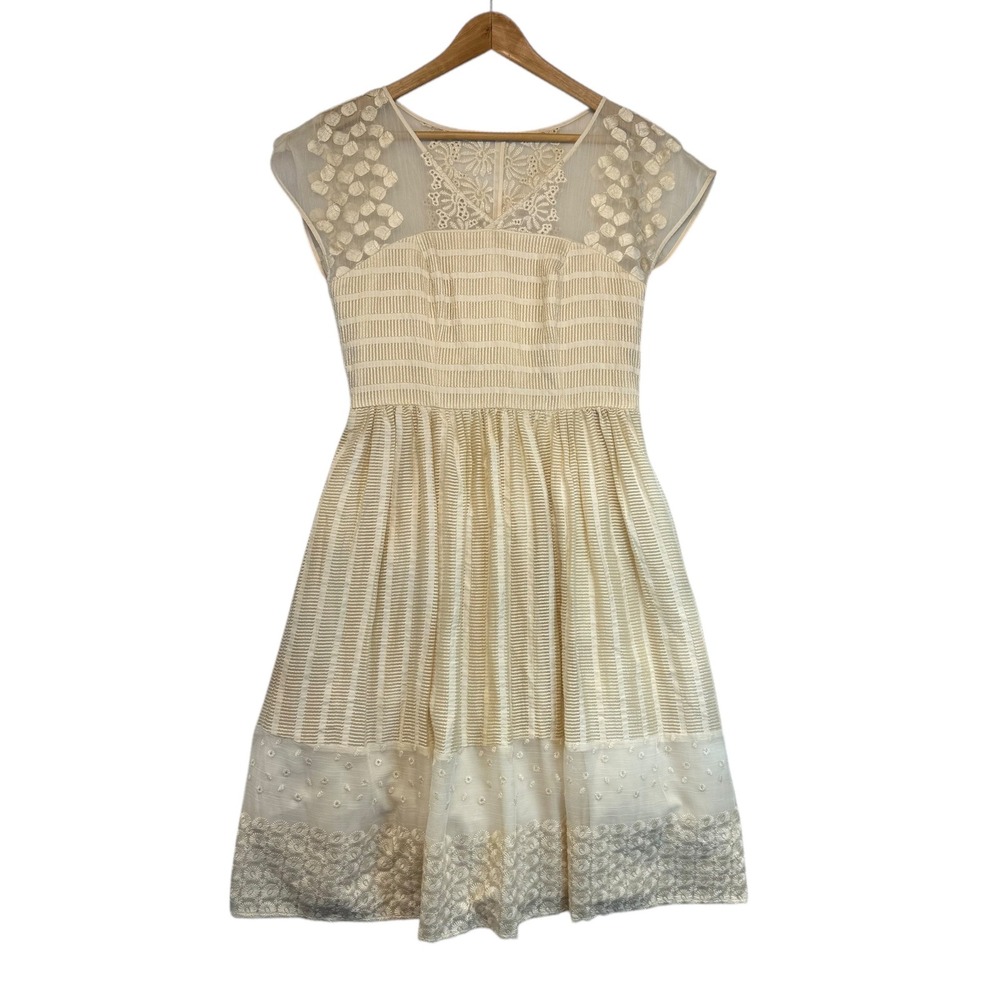 Moulinette Soeurs Ivory Floral Midi Dress